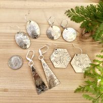 E. Silverplate Repurposed Serving Platter Earrings