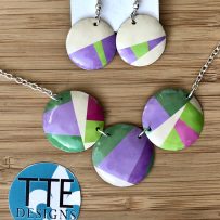 Vintage Tin Necklace Graphic Shapes Set