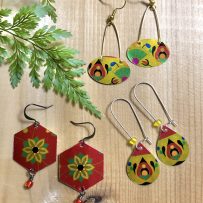Vintage Tin Earrings – Bright and Flashy