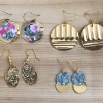 Vintage Tin Earrings With Repurposed Brass Accents -4 Ways
