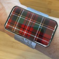 Jumbo Plaid Repurposed Tin, Aluminum  & Resin Cuff Bracelet
