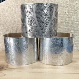 Repurposed Silver-Plated Platter Cuff Bracelet WIDE
