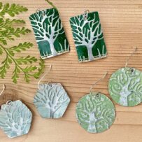 Vintage Tin Trees – Tree of Life Earrings