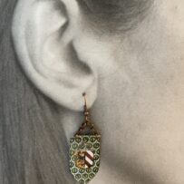 Vintage Tin Heraldic Shield Earrings