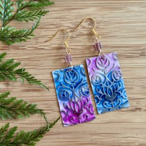 Vintage Tin Earrings - Watercolor Inspiration