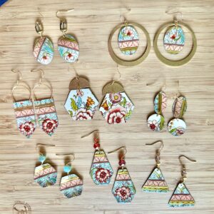 Vintage Tin Earrings - English Country Garden Collection