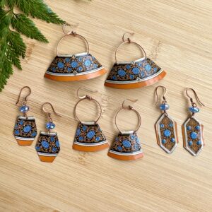 Vintage Tin Earrings - Medieval Garden