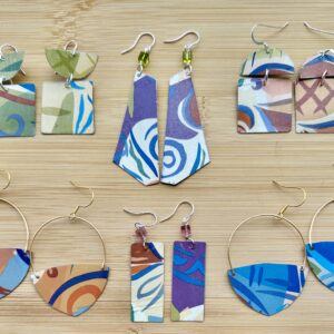 Vintage Tin Earrings - Swingy Flirty Modern Art Vibes