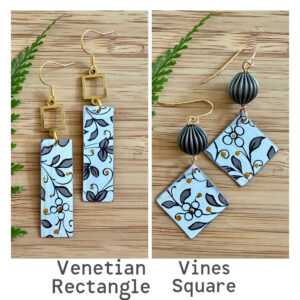 Vintage Tin Earrings - Venetian Vines