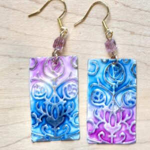 Vintage Tin Earrings - Watercolor Inspiration